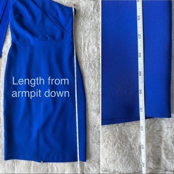 Laundry by Shelli Segal Cobalt Blue One Shoulder Cut Out Core Dress 4 - Picture 11 of 14